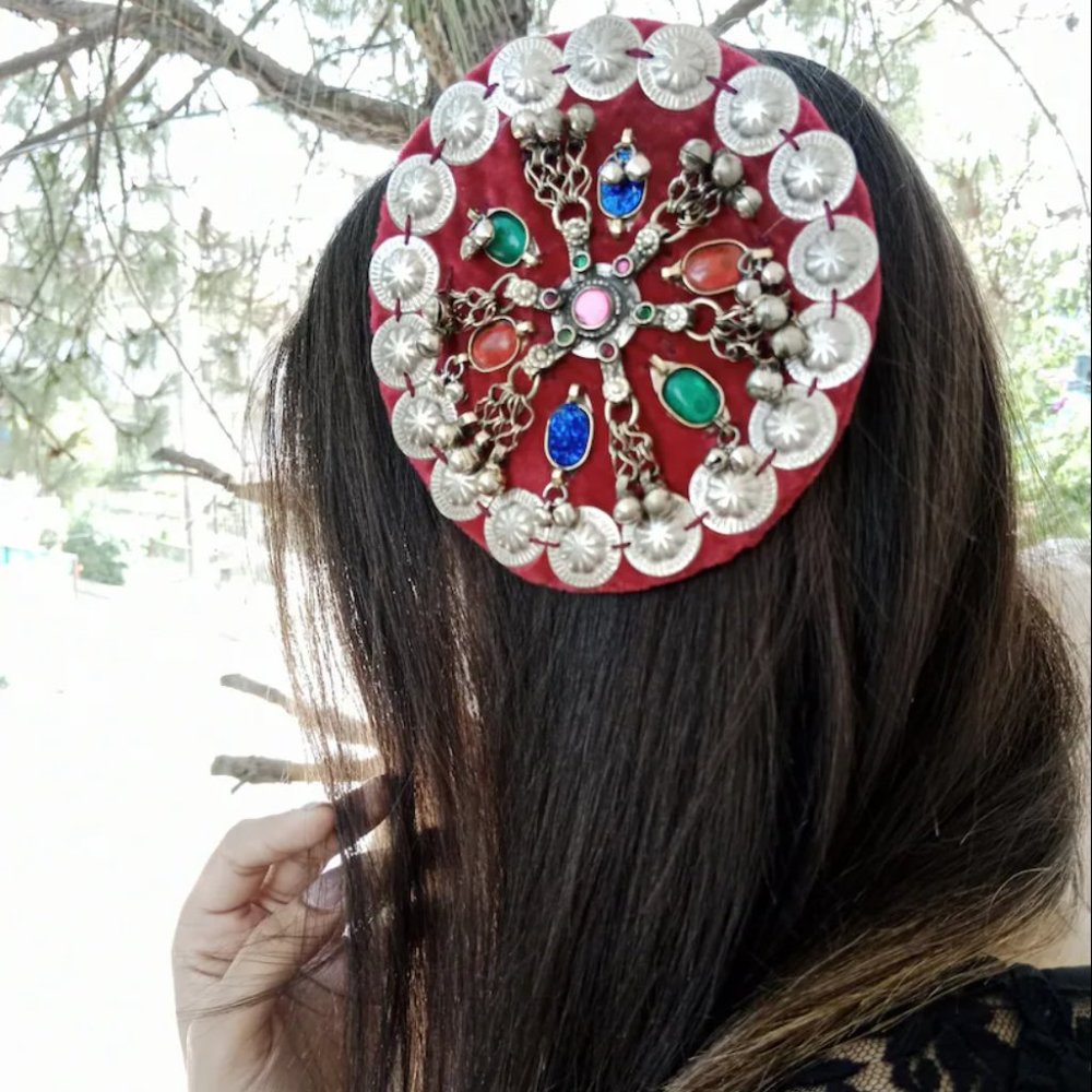 Red Ertugrul Inspired Hair Clip: Handmade Tribal Hair Pin